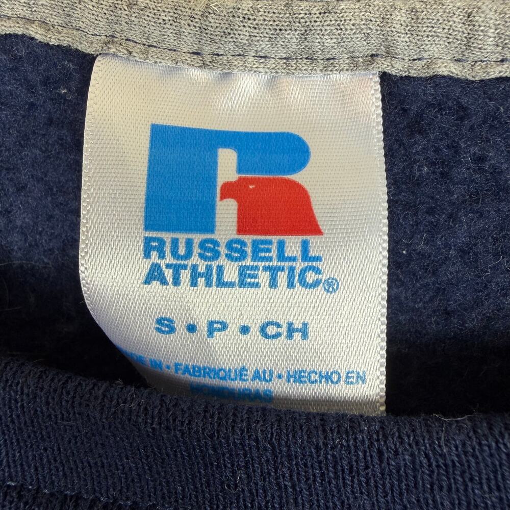 Vintage Russell Athletic Middlebury College Crew Sweatshirt Unisex Sz S Blue Y2K - Picture 3 of 5